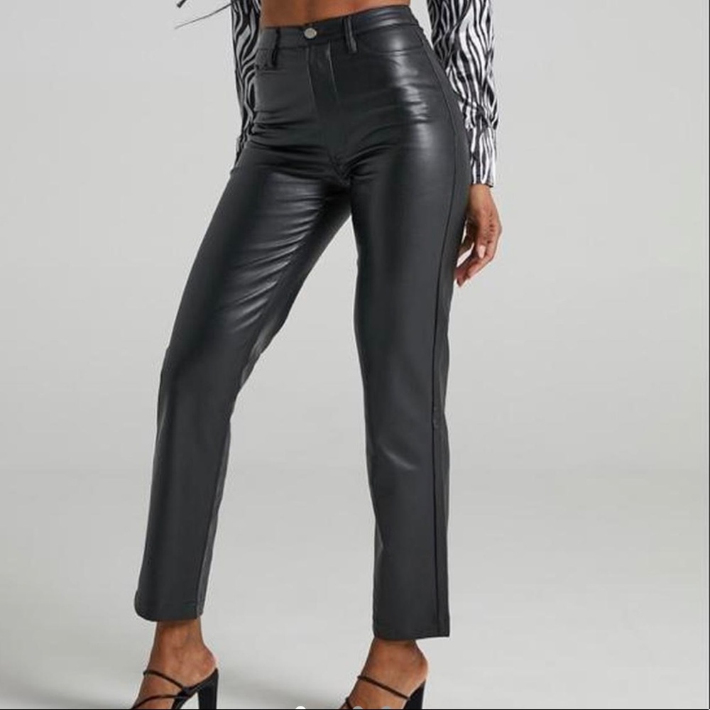 Showpo Black Leather Pants